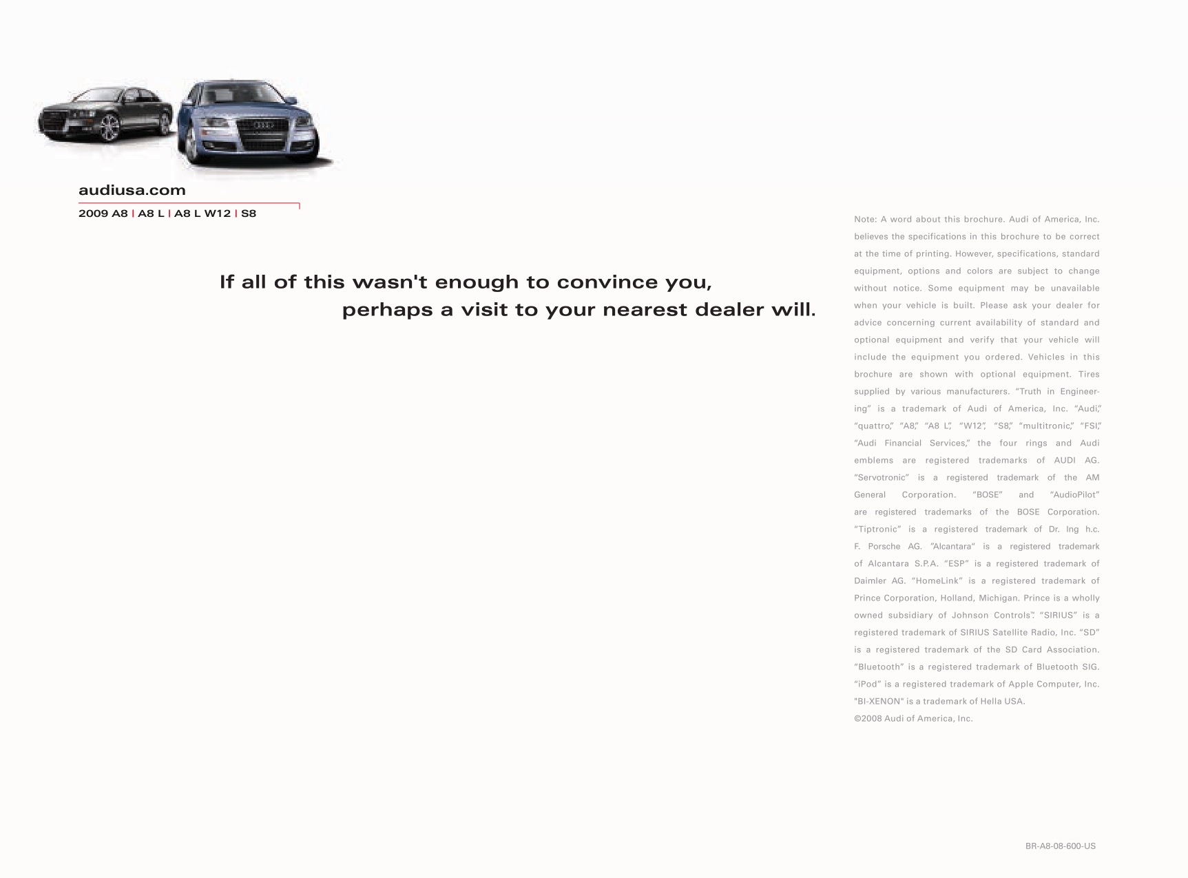 2009 Audi A8 Brochure Page 20